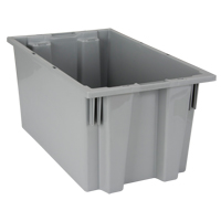 Stack & Nest Totes, 9" x 18" x 11", Grey Distribution Jean Lapalme