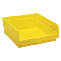 Bacs de rangement pour tablettes, 11-1/8" la x 4" H x 11-5/8" p, Jaune, Capacit&eacute; 30 lb Distribution Jean Lapalme
