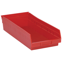 Bacs de rangement pour tablettes, 8-3/8" la x 4" H x 17-7/8" p, Rouge, Capacit&eacute; 40 lb Distribution Jean Lapalme