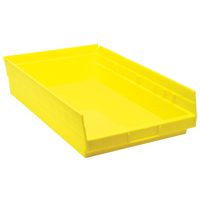 Shelf Bins, 11-1/8" W x 4" H x 17-7/8" D, Yellow, 40 lbs. Capacity Distribution Jean Lapalme