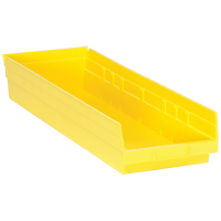 Shelf Bins, 8-3/8" W x 4" H x 23-5/8" D, Yellow, 50 lbs. Capacity Distribution Jean Lapalme