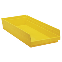 Shelf Bins, 11-1/8" W x 4" H x 23-5/8" D, Yellow, 50 lbs. Capacity Distribution Jean Lapalme