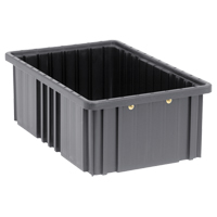 Conductive Dividable Grid Containers, Polypropylene, 10-7/8" W x 16-1/2" D x 6" H, Black Distribution Jean Lapalme