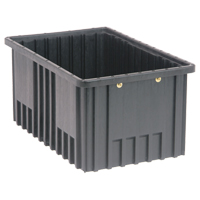 Conductive Dividable Grid Containers, Polypropylene, 10-7/8" W x 16-1/2" D x 8" H, Black Distribution Jean Lapalme