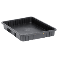 Conductive Dividable Grid Containers, Polypropylene, 17-1/2" W x 22-1/2" D x 3" H, Black Distribution Jean Lapalme