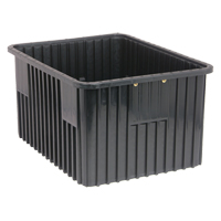 Conductive Dividable Grid Containers, Polypropylene, 17-1/2" W x 22-1/2" D x 8" H, Black Distribution Jean Lapalme