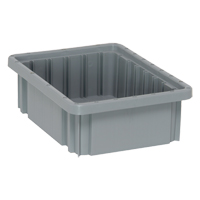 Divider Box&reg; Containers, Plastic, 10.9" W x 8.3" D x 3.5" H, Grey Distribution Jean Lapalme