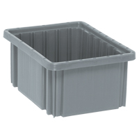 Divider Box&reg; Containers, Plastic, 10.9" W x 8.3" D x 5" H, Grey Distribution Jean Lapalme