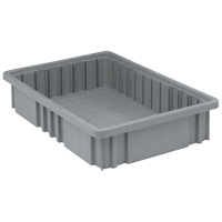 Divider Box&reg; Containers, Plastic, 16.5" W x 10.9" D x 3.5" H, Grey Distribution Jean Lapalme