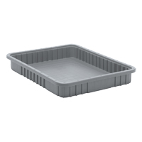 Divider Box&reg; Containers, Plastic, 22.5" W x 17.5" D x 3" H, Grey Distribution Jean Lapalme