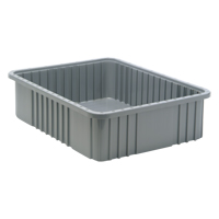 Divider Box&reg; Containers, Plastic, 22.5" W x 17.5" D x 6" H, Grey Distribution Jean Lapalme