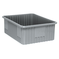 Divider Box&reg; Containers, Plastic, 22.5" W x 17.5" D x 8" H, Grey Distribution Jean Lapalme