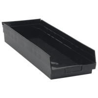 Economy Shelf Bin, 8-3/8" W x 4" H x 23-5/8" D, Black, 60 lbs. Capacity Distribution Jean Lapalme