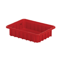 Divider Box&reg; Containers, Polyethylene, 10.8" W x 8.3" D x 2.5" H, Red Distribution Jean Lapalme