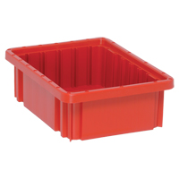 Divider Box&reg; Containers, Plastic, 10.9" W x 8.3" D x 3.5" H, Red Distribution Jean Lapalme