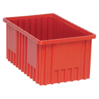 Divider Box&reg; Containers, Plastic, 16.5" W x 10.9" D x 8" H, Red Distribution Jean Lapalme