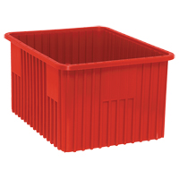 Divider Box&reg; Containers, Plastic, 22.5" W x 17.5" D x 12" H, Red Distribution Jean Lapalme