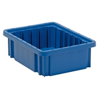 Divider Box&reg; Containers, Plastic, 10.9" W x 8.3" D x 3.5" H, Blue Distribution Jean Lapalme