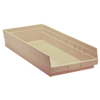 Economy Shelf Bin, 11-1/8" W x 4" H x 23-5/8" D, Ivory, 60 lbs. Capacity Distribution Jean Lapalme