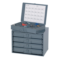 Sliding Cabinets, Steel, 4 Slots, 20" W x 15-3/4" D x 15" H, Grey Distribution Jean Lapalme