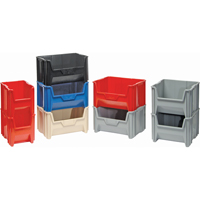 Contenants &agrave; empiler g&eacute;ants, 16,5" la x 17,5" p x 12,5" h, Gris Distribution Jean Lapalme