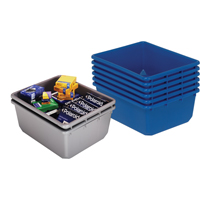 Bacs empilables en crois&eacute;, 11" la x 17,25" p x 12" h, Bleu Distribution Jean Lapalme