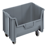 Bac g&eacute;ant mobile empilable, 12-7/16" ha x 19-7/8" la x 15-1/4" p, Capacit&eacute; de 250 lb, Gris Distribution Jean Lapalme