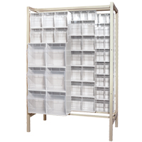 Syst&egrave;me de stockage &agrave; glissi&egrave;re &agrave; bacs basculants autonome, 51-1/4" la x 26" p x 77" h, 101 tiroirs Distribution Jean Lapalme