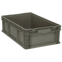 Contenant pliable et empilable, 15" la x 24" p x 7,5" h, Gris Distribution Jean Lapalme