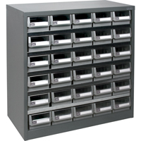 Casier robuste pour pi&egrave;ces KPC-HD, Acier galvanis&eacute;, 30 tiroirs, 34-3/5" x 15-7/10" x 34-3/5", Gris Distribution Jean Lapalme