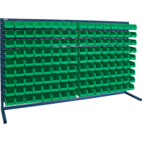 Rayonnage &agrave; persienne avec bacs, 144 bacs, 72" la x 15" p x 40" h Distribution Jean Lapalme