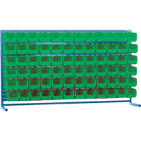 Rayonnage &agrave; persienne avec bacs, 72 bacs, 72" la x 15" p x 40" h Distribution Jean Lapalme