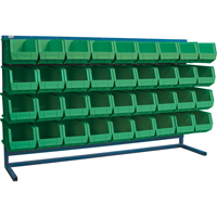 Rayonnage &agrave; persienne avec bacs, 36 bacs, 72" la x 15" p x 40" h Distribution Jean Lapalme