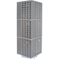 Armoire industrielle robuste avec carrousel &agrave; tiroirs, Acier, 384 tiroirs, 27" la x 27" p x 80" h, Gris Distribution Jean Lapalme