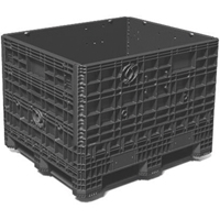 Medium-Duty Collapsible Bulkpak Containers, 48" L x 40" W x 34" H, Black Distribution Jean Lapalme