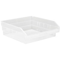 Shelf Bins, 11-1/8" W x 4" H x 11-5/8" D, Clear, 30 lbs. Capacity Distribution Jean Lapalme