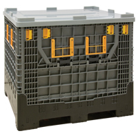 Collapsible Bulk Container, 47.2" L x 39.4" W x 39.4" H, Grey Distribution Jean Lapalme