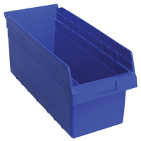Store-Max Shelf Bins, 8-3/8" W x 8" H x 17-7/8" D, Blue, 56 lbs. Capacity Distribution Jean Lapalme