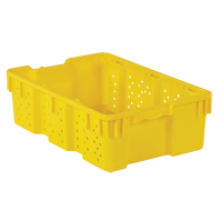 Agricultural Plastic Stack-N-Nest Container, 16" x 23.9" x 7.3", Yellow Distribution Jean Lapalme
