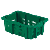 Food Handling Plastic Stack-N-Nest Container, 16" x 23.9" x 8.8", Green Distribution Jean Lapalme