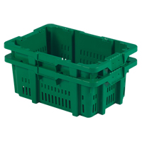 Food Handling Plastic Stack-N-Nest Container, 16" x 23.9" x 8.8", Green Distribution Jean Lapalme