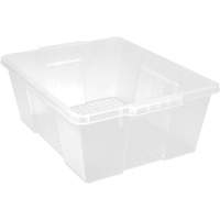Contenant avec loquets en plastique,  la x 21" p x 7,75" h, Transparent Distribution Jean Lapalme