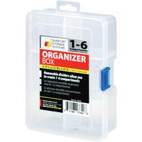 Plastic Compartment Box, 4.75" W x 6.75" D x 2.25" H, 6 Compartments Distribution Jean Lapalme