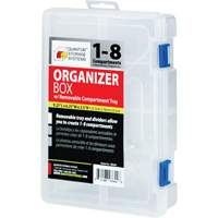 Plastic Compartment Box, 6.25" W x 9.25" D x 2.2" H, 8 Compartments Distribution Jean Lapalme