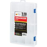 Plastic Compartment Box, 7.75" W x 11.75" D x 2.2" H, 10 Compartments Distribution Jean Lapalme