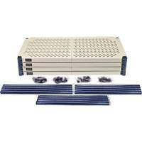&eacute;tag&egrave;re en fils m&eacute;talliques avec tablettes en plastique, Cadre en fils m&eacute;talliques avec tablettes en plastique, Sans boulons, De base, 30" la x 72" h x 18" p Distribution Jean Lapalme