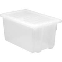 Heavy-Duty Stack & Nest Tote, 15" x 19.5" x 29.5", Clear Distribution Jean Lapalme