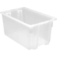 Heavy-Duty Stack & Nest Tote, 12" x 15.5" x 23.5", Clear Distribution Jean Lapalme