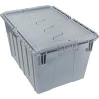 Flip Top Plastic Distribution Container, 21.65" x 15.5" x 12.5", Grey Distribution Jean Lapalme