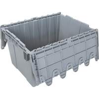 Flip Top Plastic Distribution Container, 21.65" x 15.5" x 12.5", Grey Distribution Jean Lapalme